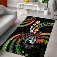 Hawaii Shaka Sign Area Rug Fantastic Frangipani Reggae LT01 - Polynesian Pride