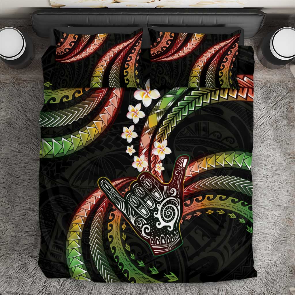 Hawaii Shaka Sign Bedding Set Fantastic Frangipani Reggae LT01 Reggae - Polynesian Pride