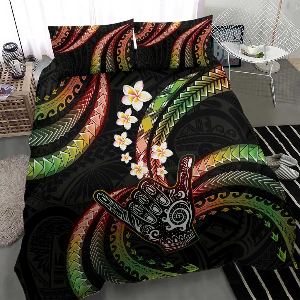 Hawaii Shaka Sign Bedding Set Fantastic Frangipani Reggae LT01 - Polynesian Pride