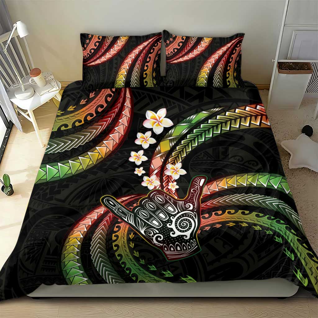 Hawaii Shaka Sign Bedding Set Fantastic Frangipani Reggae LT01 - Polynesian Pride