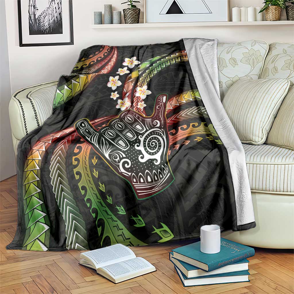 Hawaii Shaka Sign Blanket Fantastic Frangipani Reggae LT01 Reggae - Polynesian Pride