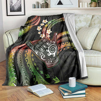 Hawaii Shaka Sign Blanket Fantastic Frangipani Reggae LT01 Reggae - Polynesian Pride