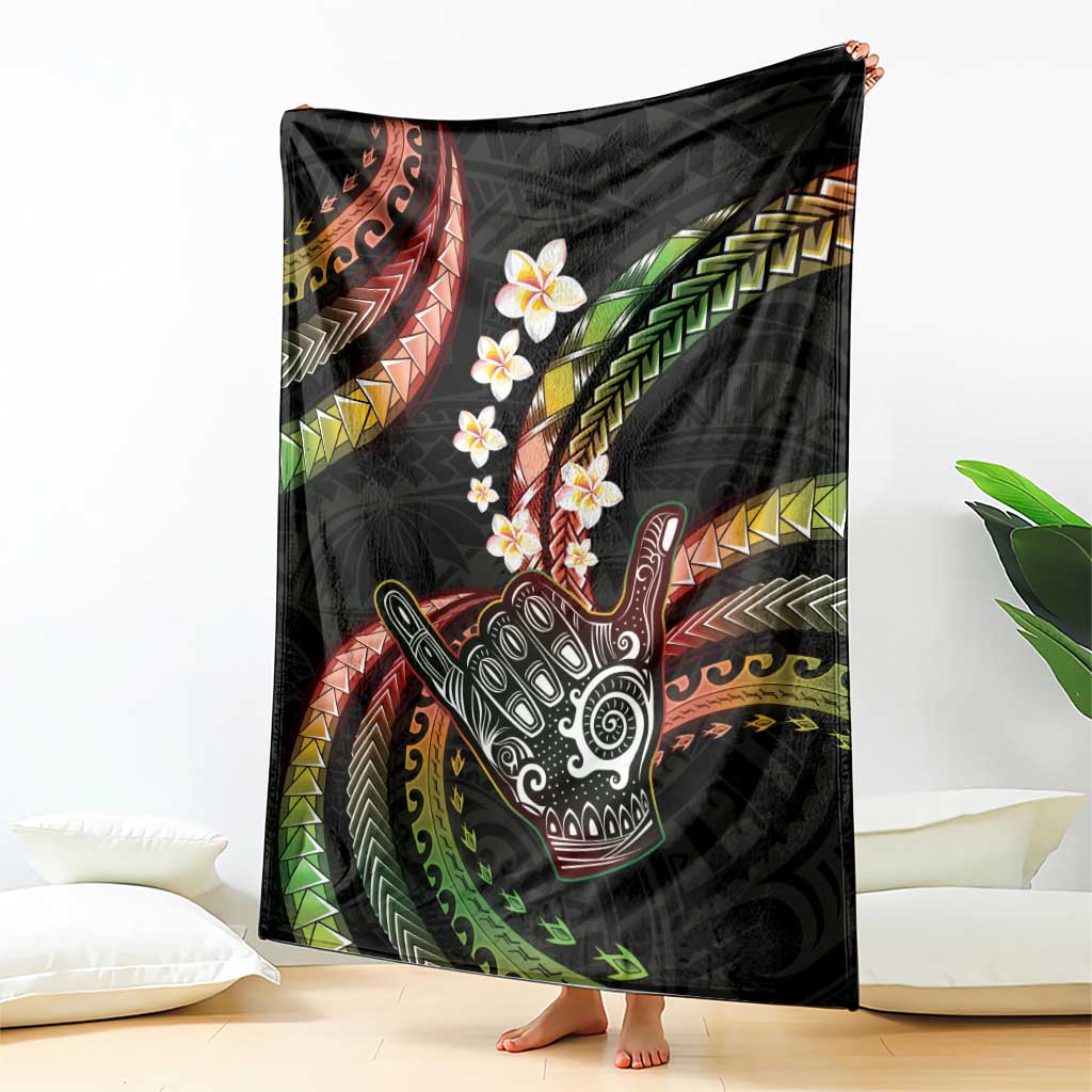 Hawaii Shaka Sign Blanket Fantastic Frangipani Reggae LT01 - Polynesian Pride