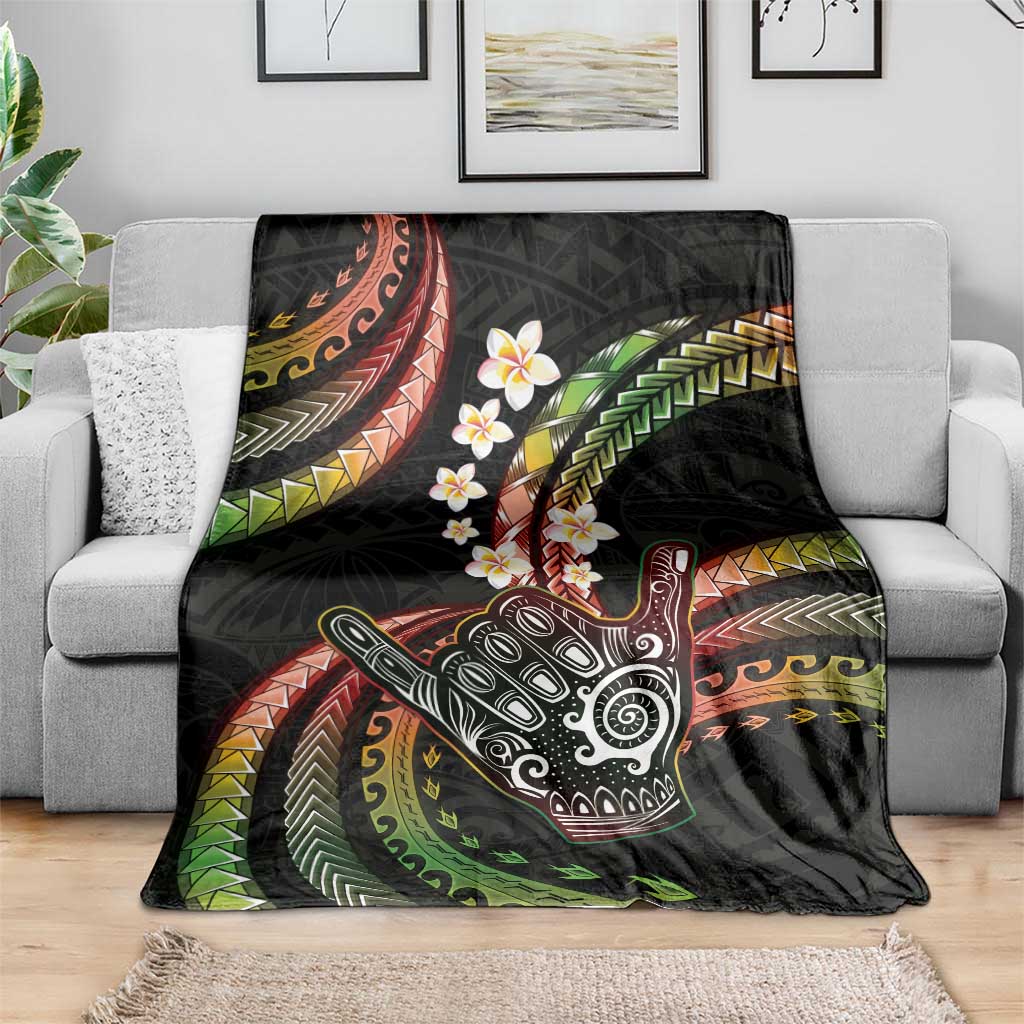 Hawaii Shaka Sign Blanket Fantastic Frangipani Reggae LT01 - Polynesian Pride