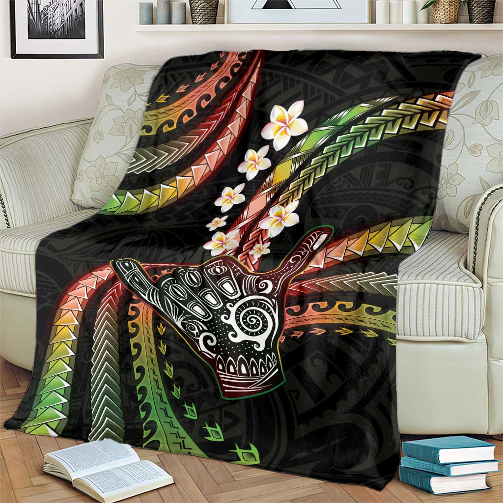 Hawaii Shaka Sign Blanket Fantastic Frangipani Reggae LT01 - Polynesian Pride