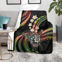 Hawaii Shaka Sign Blanket Fantastic Frangipani Reggae LT01 - Polynesian Pride