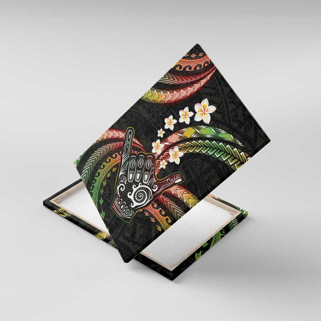 Hawaii Shaka Sign Canvas Wall Art Fantastic Frangipani Reggae LT01 With Frame Reggae - Polynesian Pride