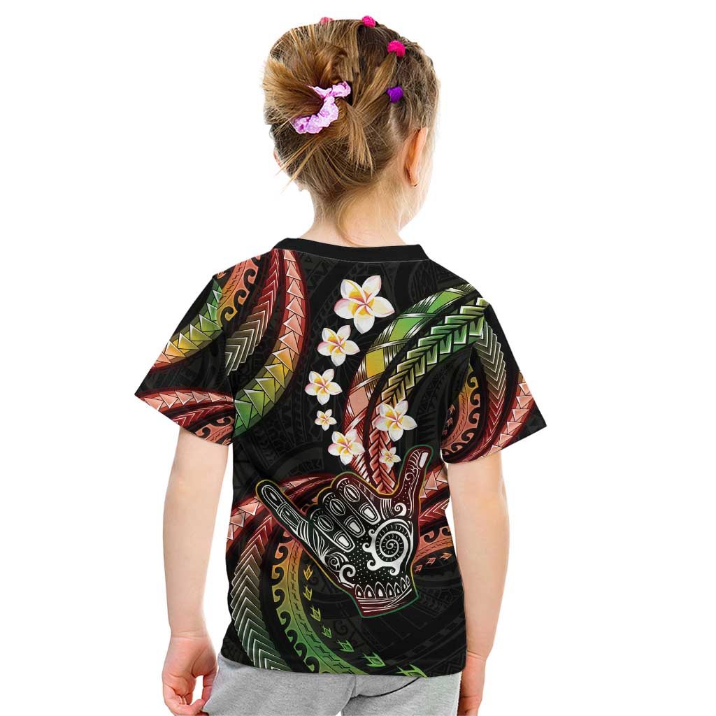 Hawaii Shaka Sign Kid T Shirt Fantastic Frangipani Reggae LT01 - Polynesian Pride