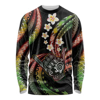 Hawaii Shaka Sign Long Sleeve Shirt Fantastic Frangipani Reggae LT01 Unisex Reggae - Polynesian Pride