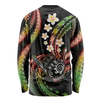 Hawaii Shaka Sign Long Sleeve Shirt Fantastic Frangipani Reggae LT01 - Polynesian Pride