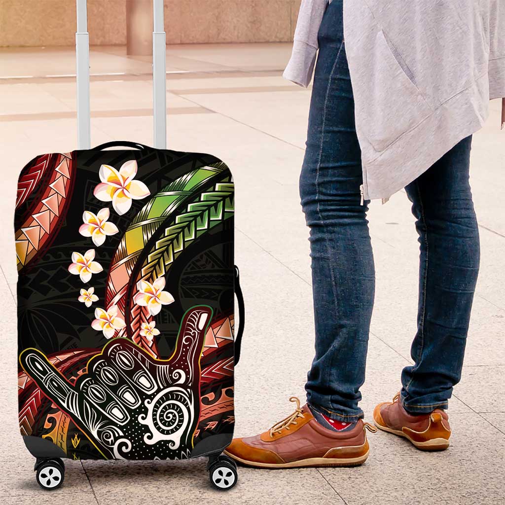 Hawaii Shaka Sign Luggage Cover Fantastic Frangipani Reggae LT01 Reggae - Polynesian Pride
