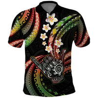 Hawaii Shaka Sign Polo Shirt Fantastic Frangipani Reggae LT01 Reggae - Polynesian Pride