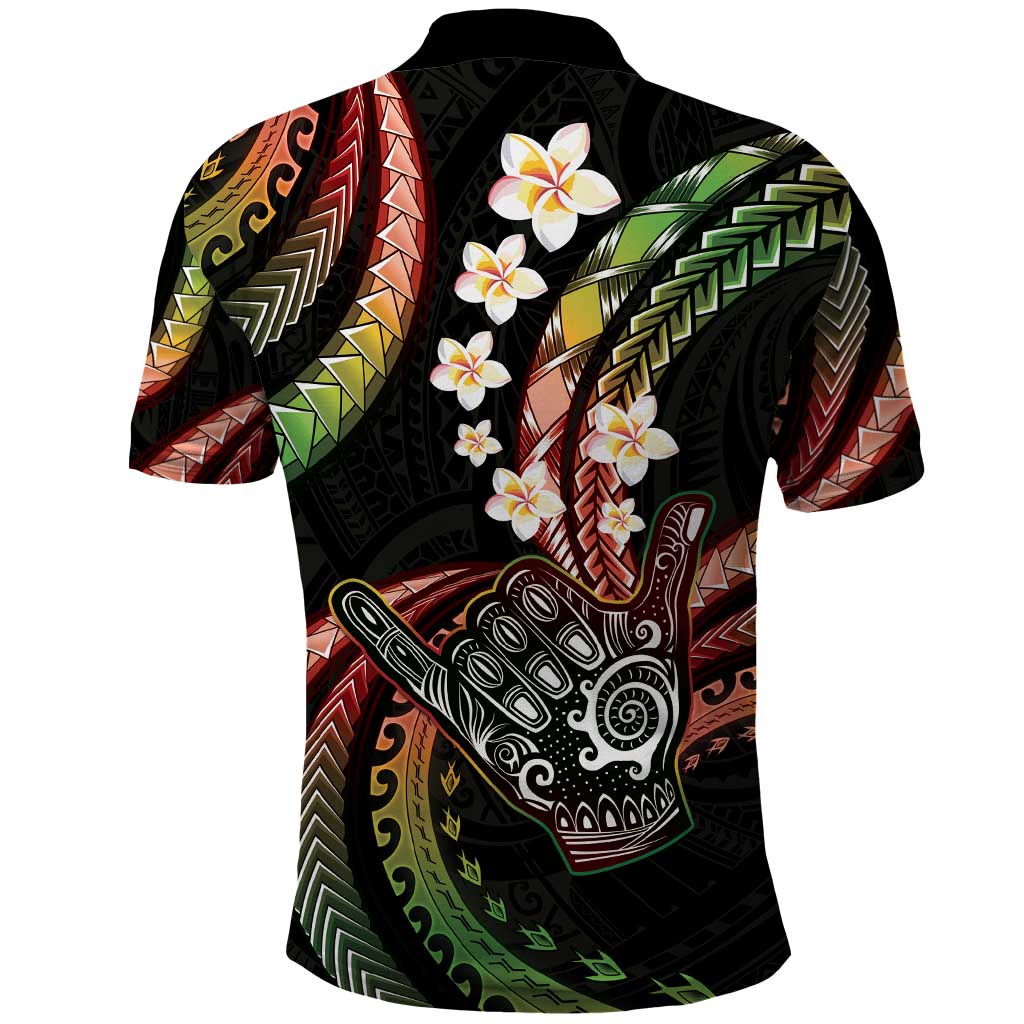 Hawaii Shaka Sign Polo Shirt Fantastic Frangipani Reggae LT01 - Polynesian Pride