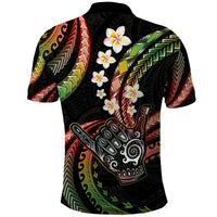 Hawaii Shaka Sign Polo Shirt Fantastic Frangipani Reggae LT01 - Polynesian Pride