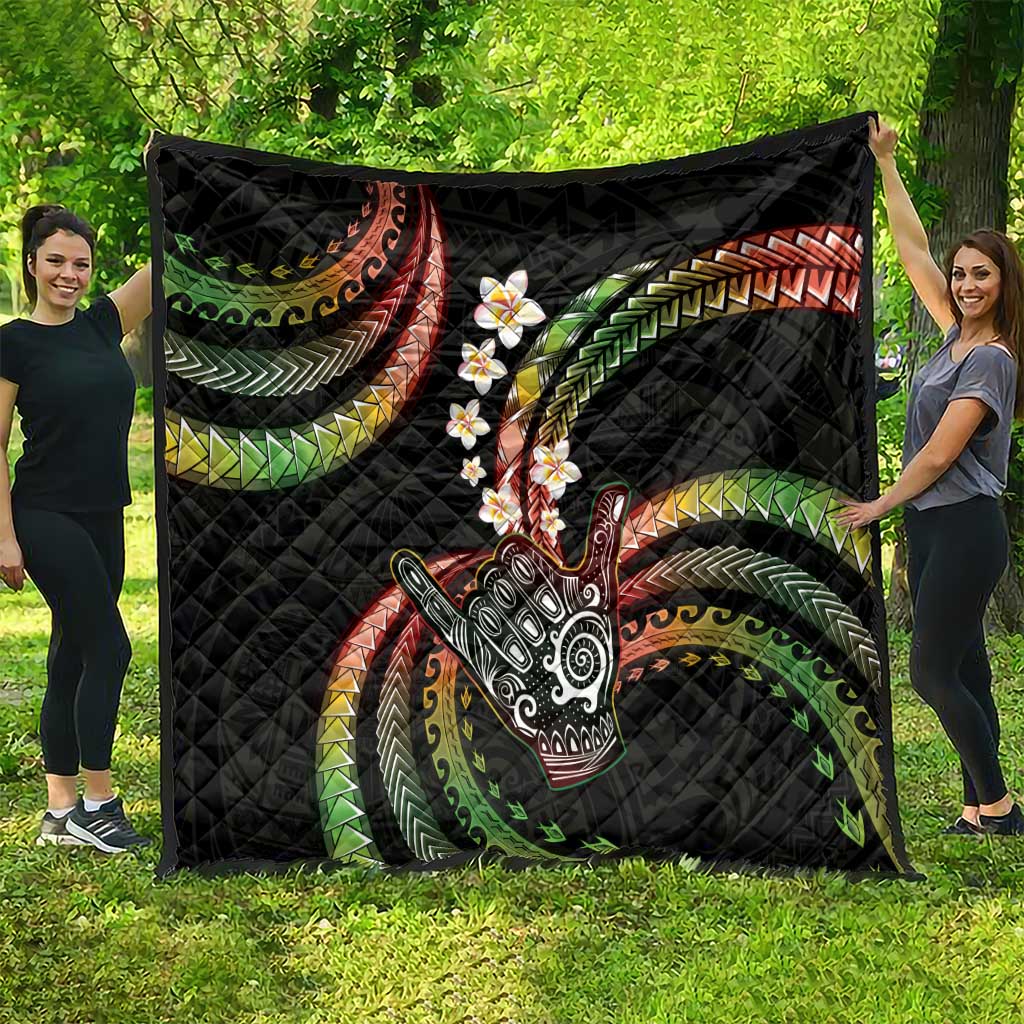 Hawaii Shaka Sign Quilt Fantastic Frangipani Reggae LT01 - Polynesian Pride