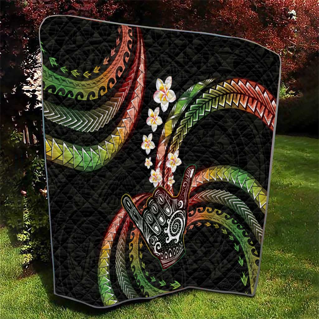 Hawaii Shaka Sign Quilt Fantastic Frangipani Reggae LT01 - Polynesian Pride