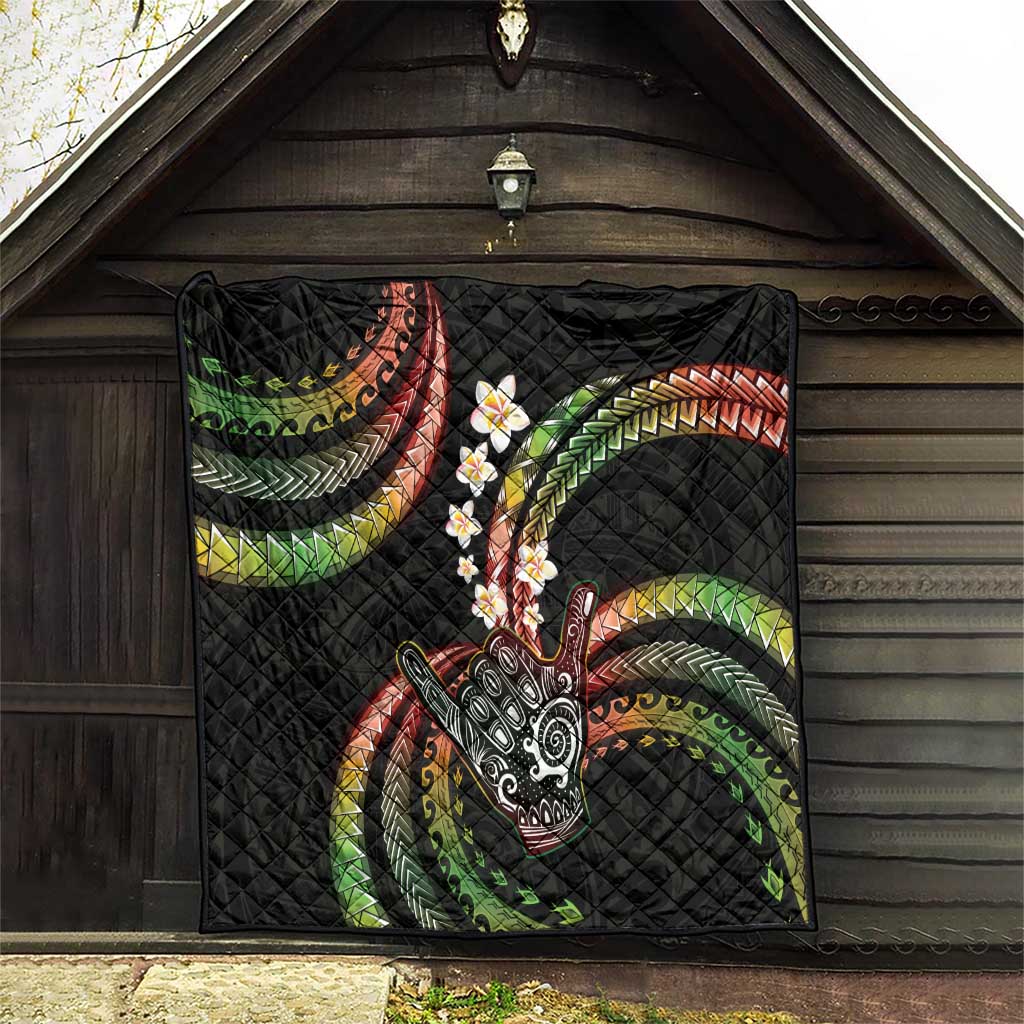 Hawaii Shaka Sign Quilt Fantastic Frangipani Reggae LT01 - Polynesian Pride
