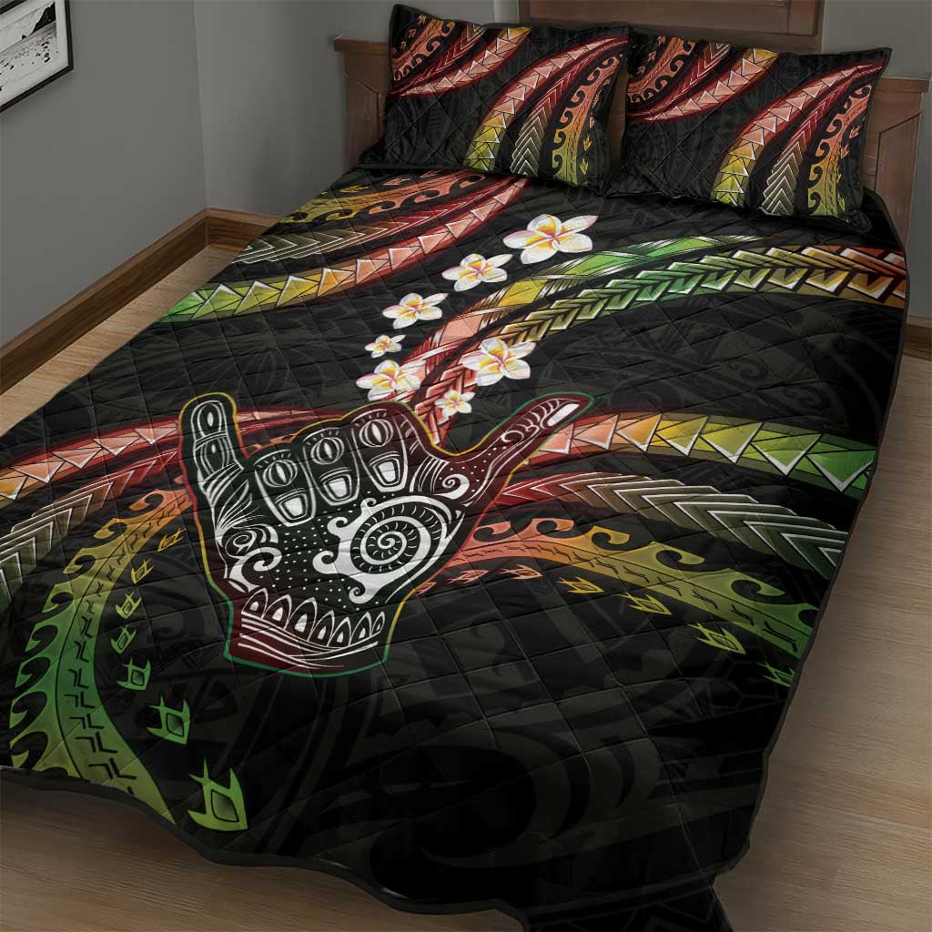 Hawaii Shaka Sign Quilt Bed Set Fantastic Frangipani Reggae LT01 - Polynesian Pride