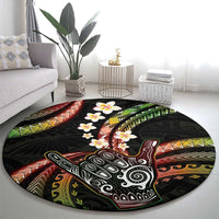 Hawaii Shaka Sign Round Carpet Fantastic Frangipani Reggae LT01 - Polynesian Pride