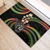 Hawaii Shaka Sign Rubber Doormat Fantastic Frangipani Reggae LT01 - Polynesian Pride