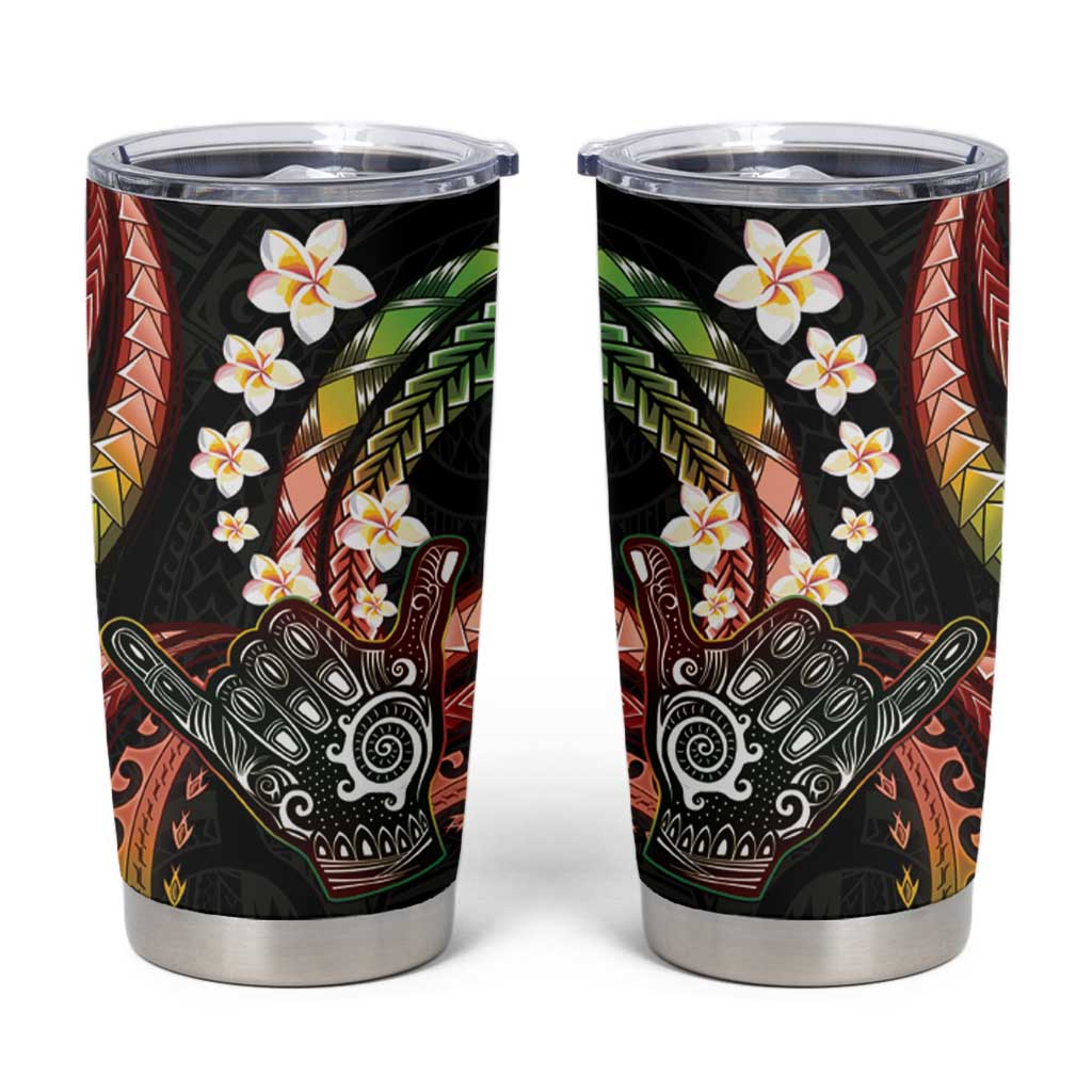 Hawaii Shaka Sign Tumbler Cup Fantastic Frangipani Reggae LT01 Reggae - Polynesian Pride