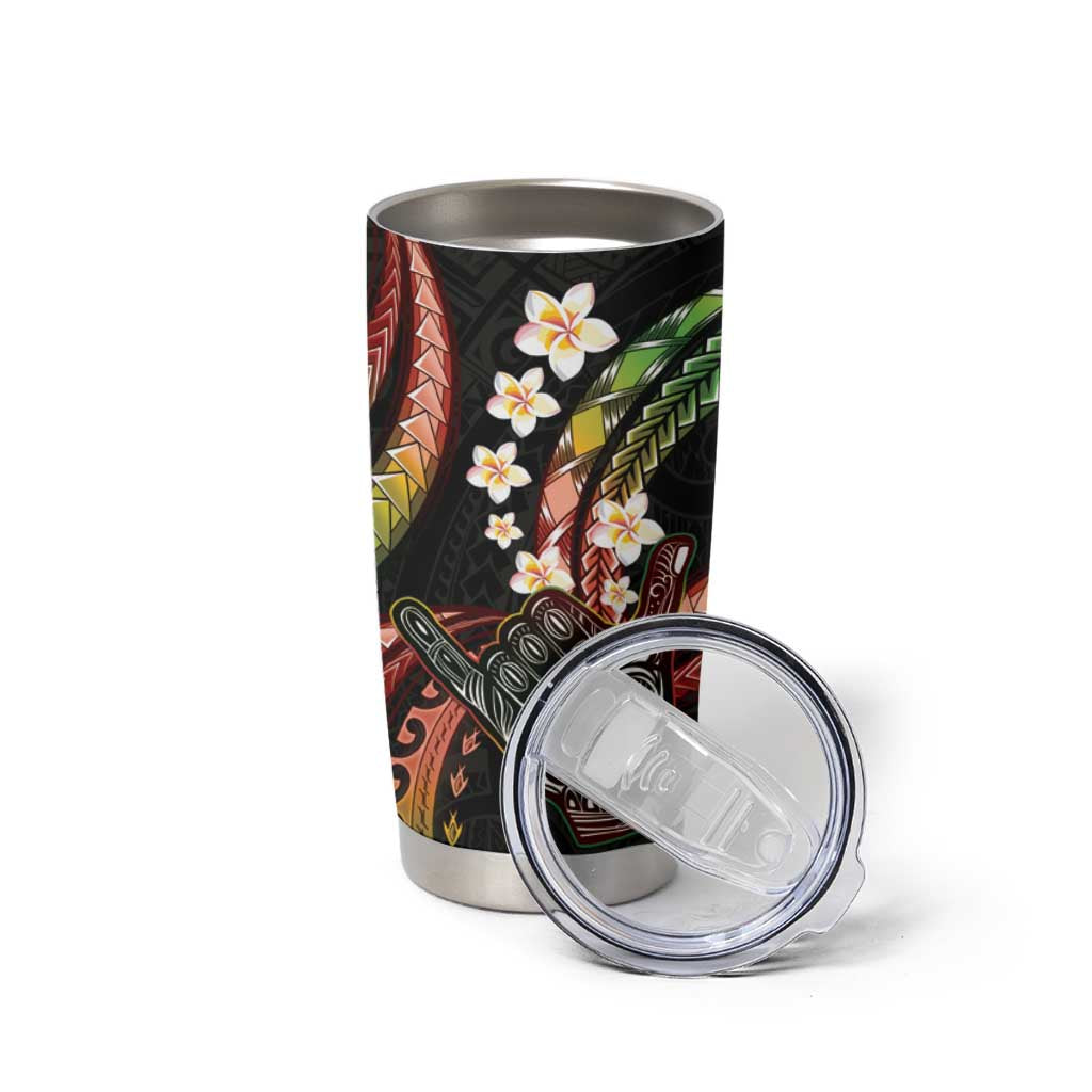 Hawaii Shaka Sign Tumbler Cup Fantastic Frangipani Reggae LT01 - Polynesian Pride