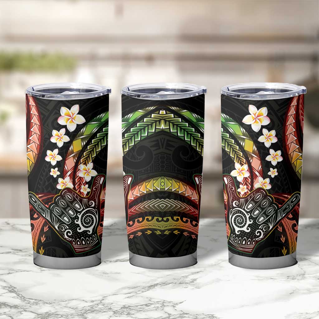 Hawaii Shaka Sign Tumbler Cup Fantastic Frangipani Reggae LT01 - Polynesian Pride