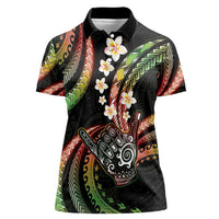 Hawaii Shaka Sign Women Polo Shirt Fantastic Frangipani Reggae LT01 Female Reggae - Polynesian Pride