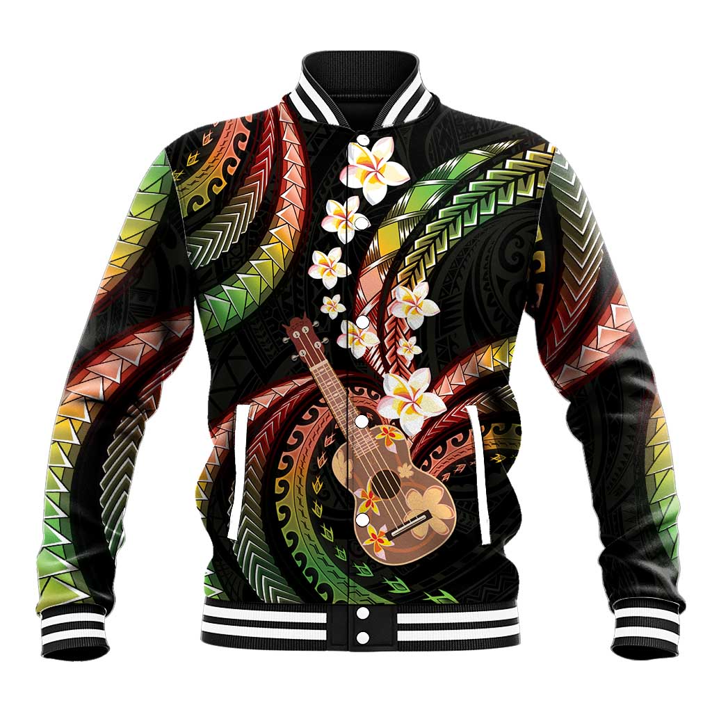 Hawaiian Ukulele Baseball Jacket Jawaiian Fantastic Plumeria LT01 Unisex Reggae - Polynesian Pride