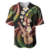 Hawaiian Ukulele Baseball Jersey Jawaiian Fantastic Plumeria LT01 Reggae - Polynesian Pride