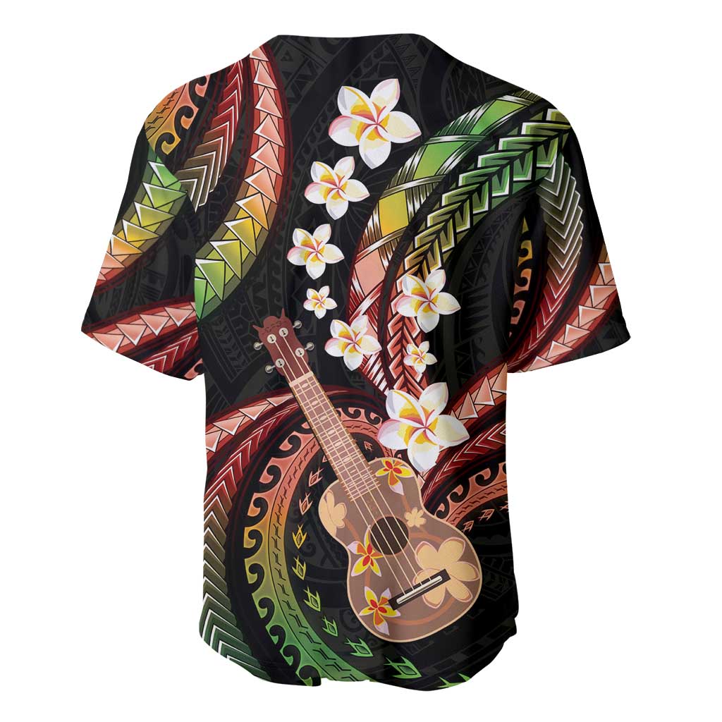 Hawaiian Ukulele Baseball Jersey Jawaiian Fantastic Plumeria LT01 - Polynesian Pride