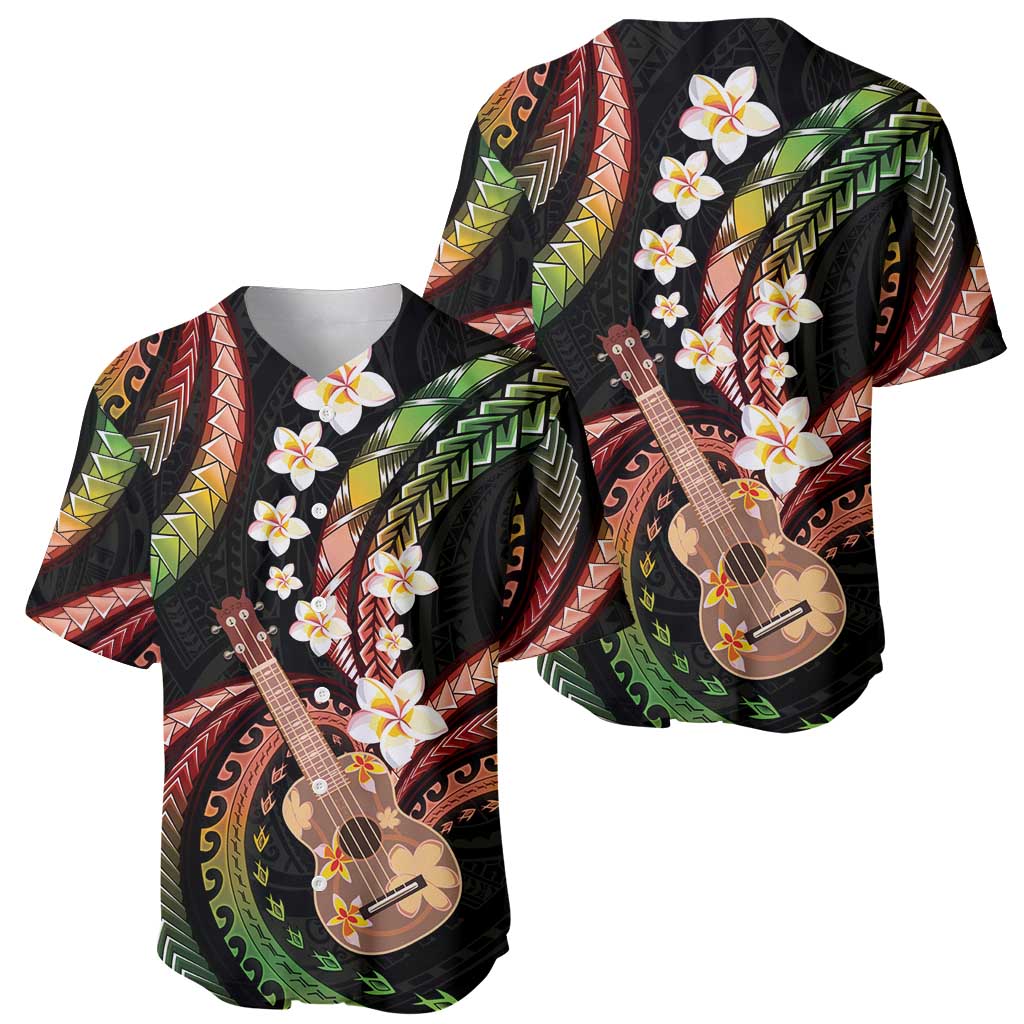 Hawaiian Ukulele Baseball Jersey Jawaiian Fantastic Plumeria LT01 - Polynesian Pride