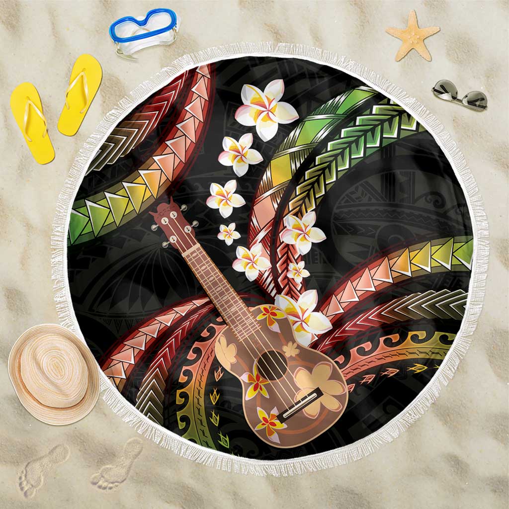 Hawaiian Ukulele Beach Blanket Jawaiian Fantastic Plumeria LT01 One Size 150cm Reggae - Polynesian Pride