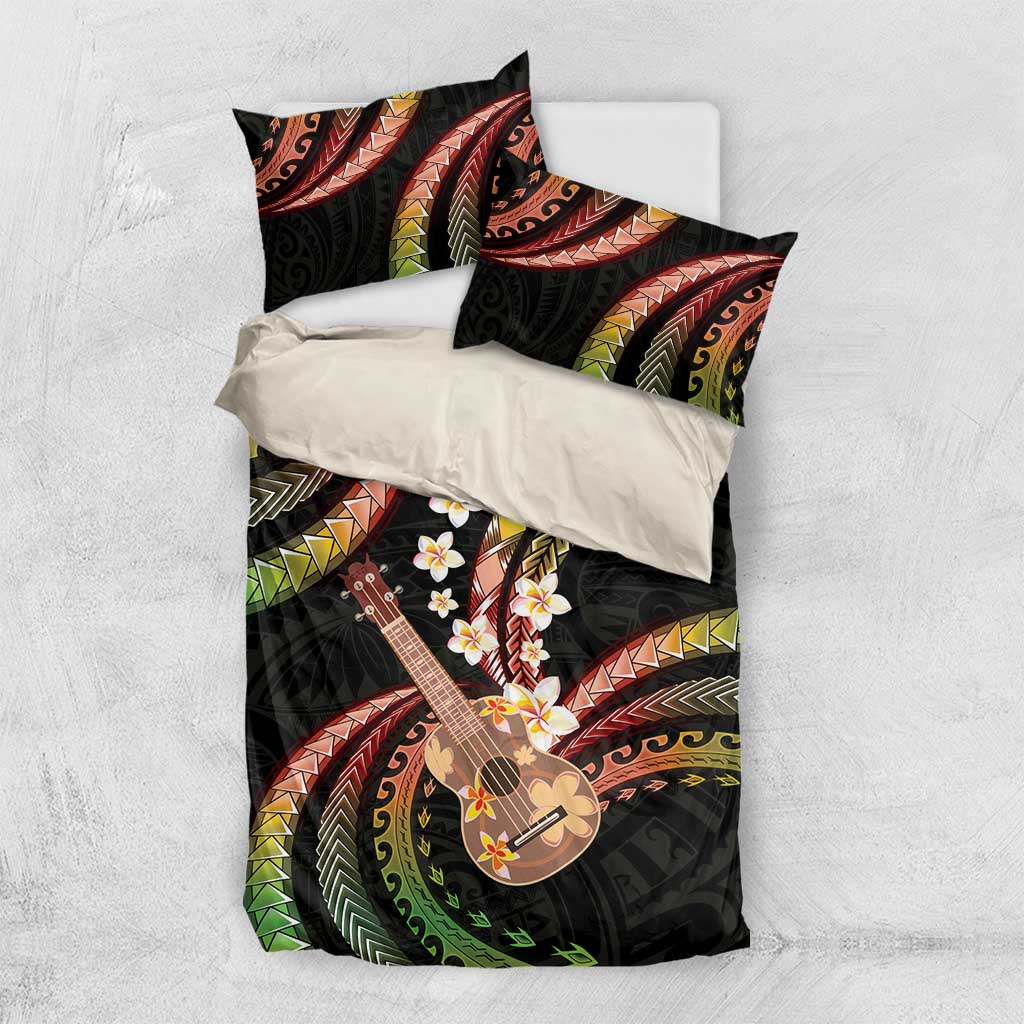 Hawaiian Ukulele Bedding Set Jawaiian Fantastic Plumeria LT01 US Twin 172cm x 218cm Reggae - Polynesian Pride