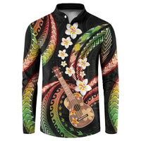 Hawaiian Ukulele Button Sweatshirt Jawaiian Fantastic Plumeria LT01 Reggae - Polynesian Pride