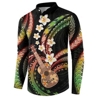 Hawaiian Ukulele Button Sweatshirt Jawaiian Fantastic Plumeria LT01 - Polynesian Pride