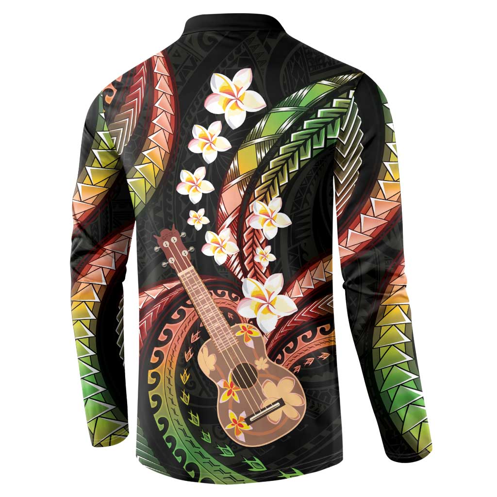 Hawaiian Ukulele Button Sweatshirt Jawaiian Fantastic Plumeria LT01 - Polynesian Pride