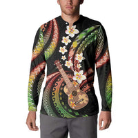 Hawaiian Ukulele Button Sweatshirt Jawaiian Fantastic Plumeria LT01 - Polynesian Pride
