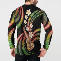 Hawaiian Ukulele Button Sweatshirt Jawaiian Fantastic Plumeria LT01 - Polynesian Pride
