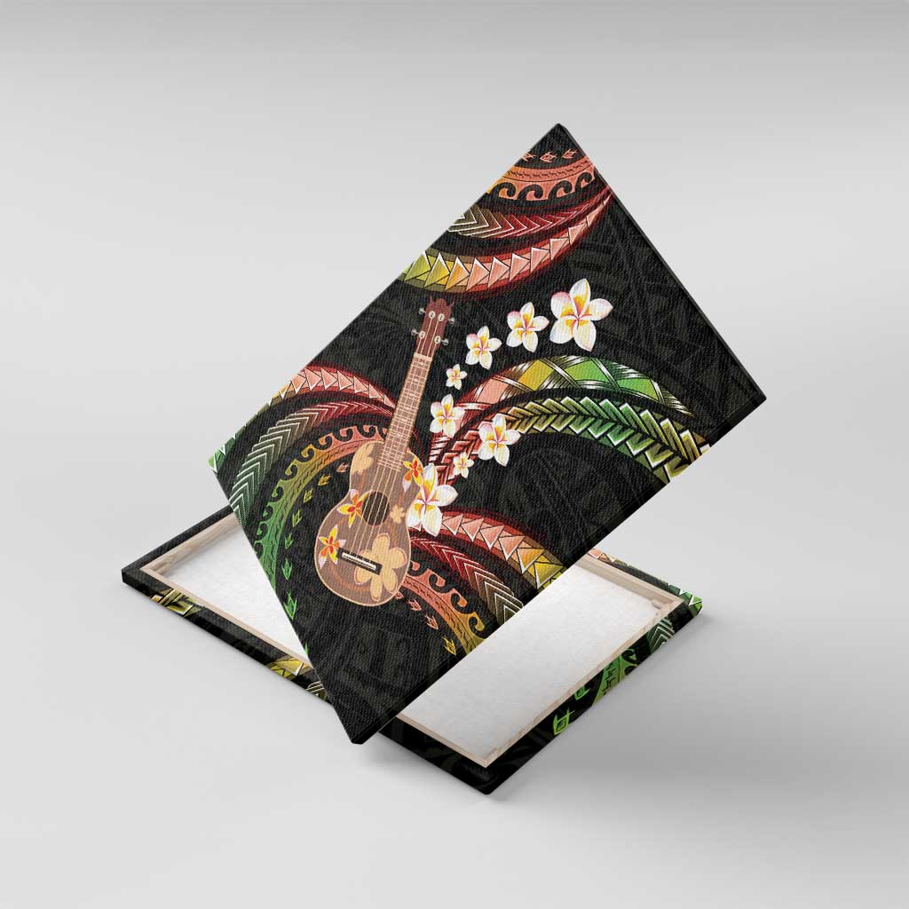 Hawaiian Ukulele Canvas Wall Art Jawaiian Fantastic Plumeria LT01 With Frame Reggae - Polynesian Pride