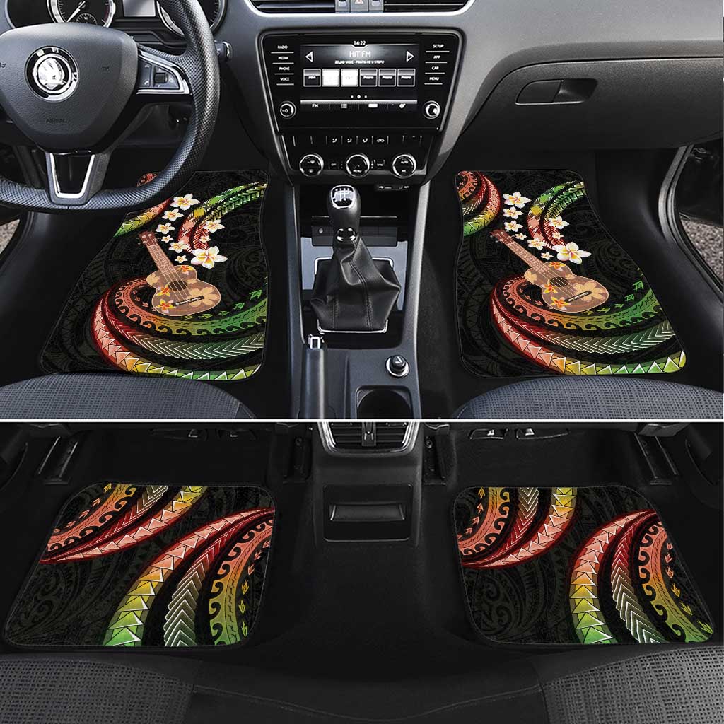 Hawaiian Ukulele Car Mats Jawaiian Fantastic Plumeria LT01 Set 4pcs Reggae - Polynesian Pride