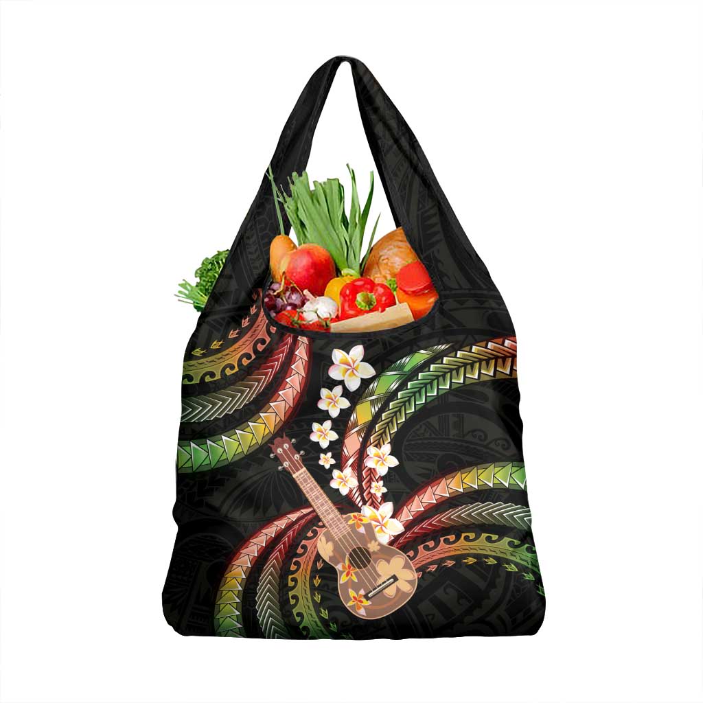 Hawaiian Ukulele Grocery Bag Jawaiian Fantastic Plumeria LT01 1-pack One Size Reggae - Polynesian Pride