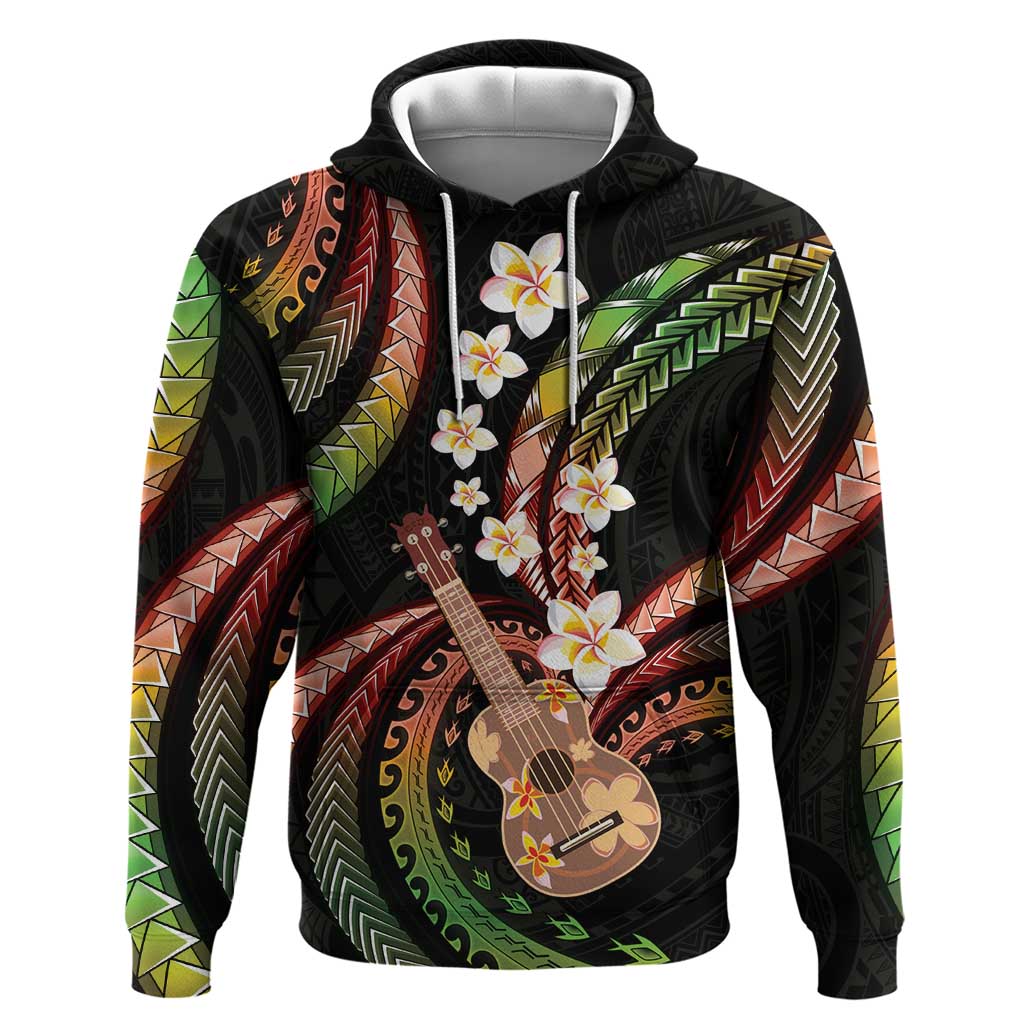 Hawaiian Ukulele Hoodie Jawaiian Fantastic Plumeria LT01 Pullover Hoodie Reggae - Polynesian Pride