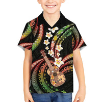 Hawaiian Ukulele Kid Hawaiian Shirt Jawaiian Fantastic Plumeria LT01 Kid Reggae - Polynesian Pride