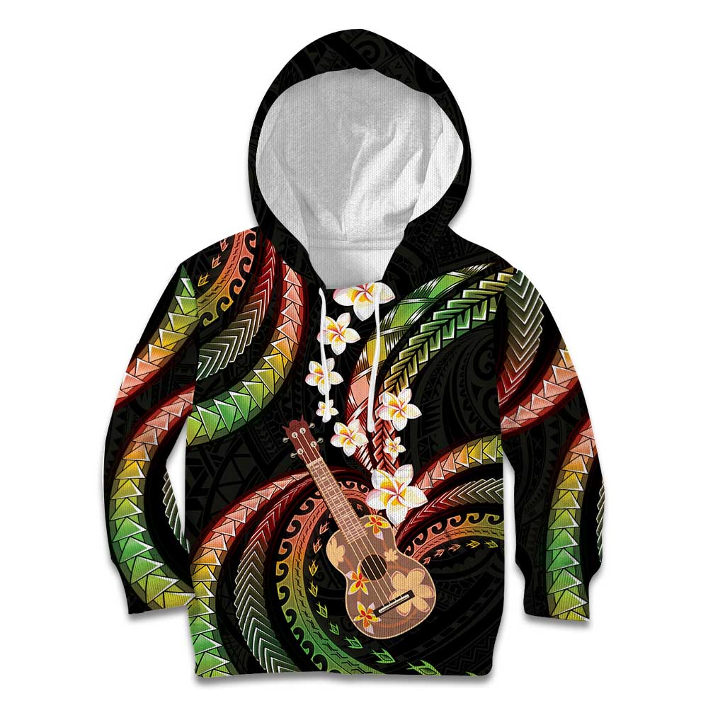 Hawaiian Ukulele Kid Hoodie Jawaiian Fantastic Plumeria LT01 Hoodie Reggae - Polynesian Pride