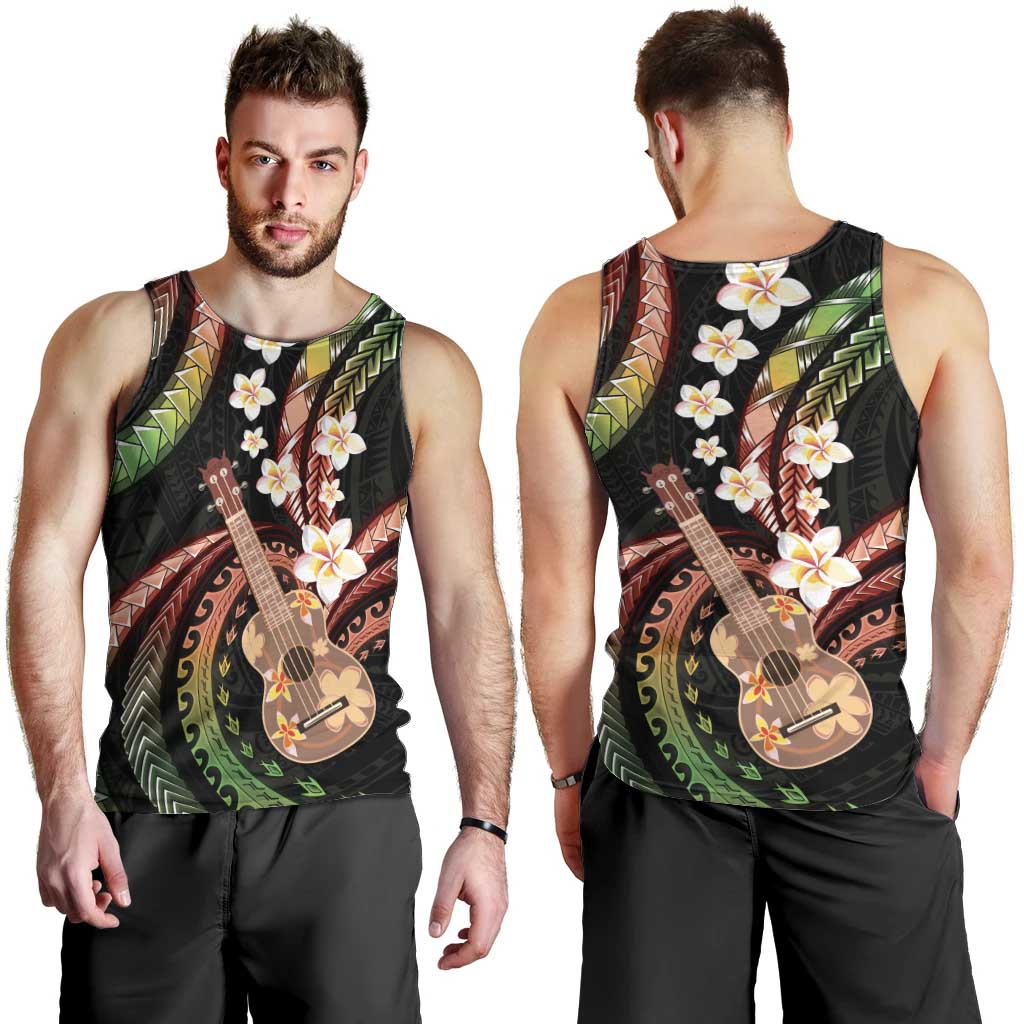 Hawaiian Ukulele Men Tank Top Jawaiian Fantastic Plumeria LT01 - Polynesian Pride