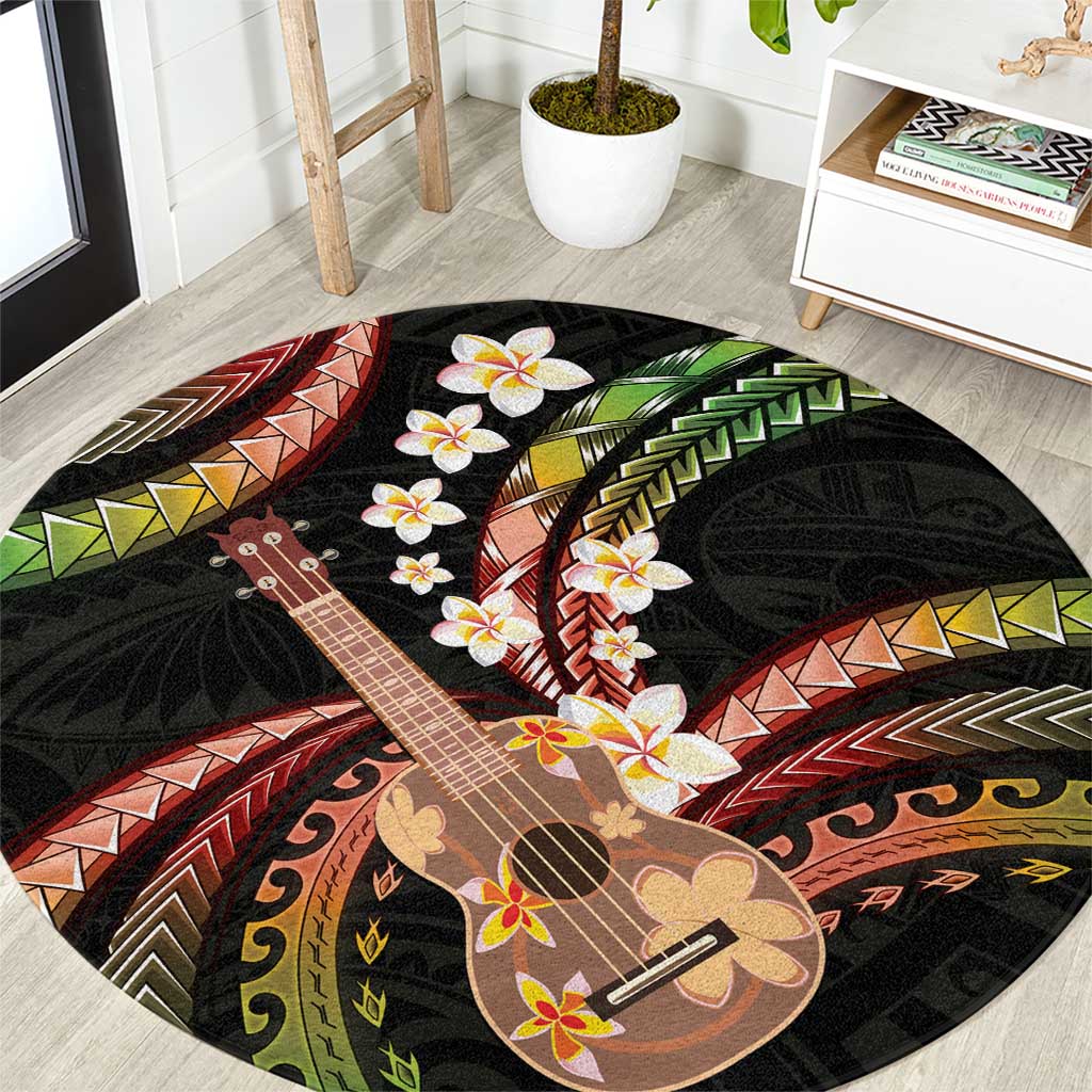 Hawaiian Ukulele Round Carpet Jawaiian Fantastic Plumeria LT01 Reggae - Polynesian Pride
