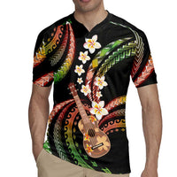Hawaiian Ukulele Rugby Jersey Jawaiian Fantastic Plumeria LT01 - Polynesian Pride