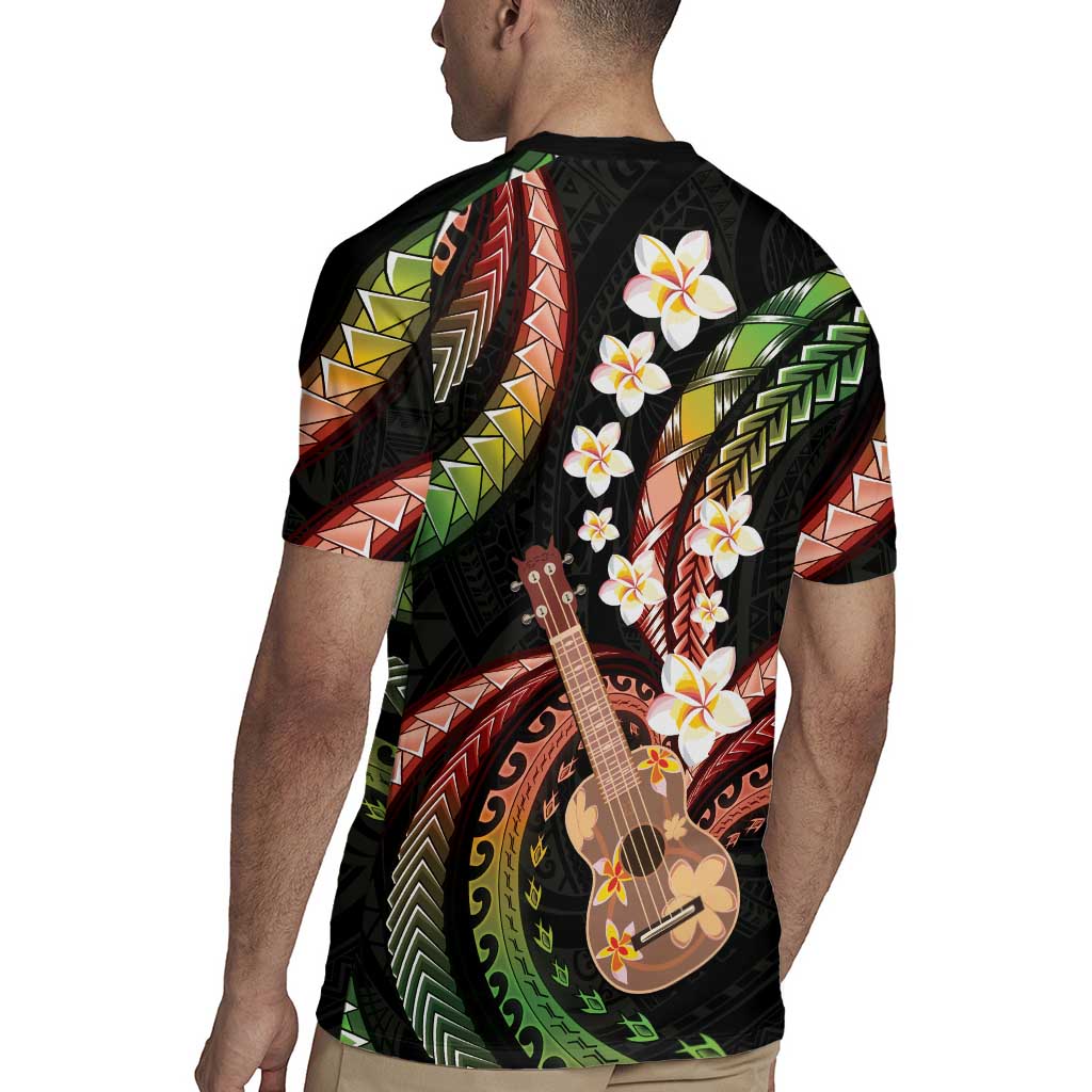 Hawaiian Ukulele Rugby Jersey Jawaiian Fantastic Plumeria LT01 - Polynesian Pride