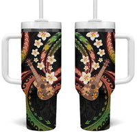 Hawaiian Ukulele Tumbler With Handle Jawaiian Fantastic Plumeria LT01 One Size: 40 oz Reggae - Polynesian Pride